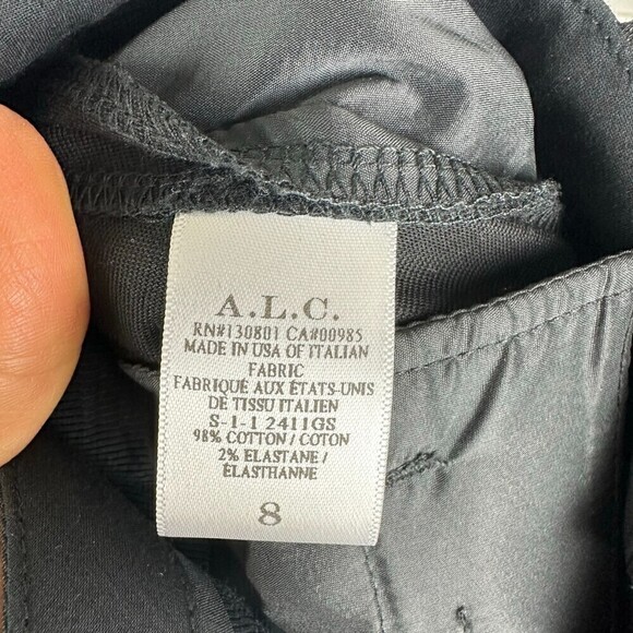 A.L.C. Seamed Trouser Pants Bootcut Flare Cotton Stretch Mid Rise Black Size 8 - Picture 6 of 6